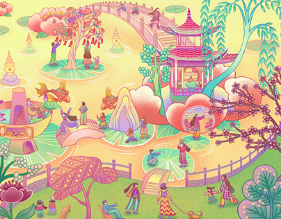 A illustration poster for Chinese Spring Festival
