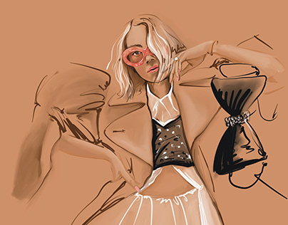 Illustration of a blogger-stylist by photo
