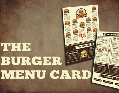 The burger Menu card