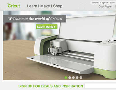 Cricut Website Redesign, site mock-ups
