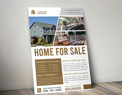 real estate flyer template design for advertising
