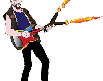 Guiterist character with firing from Guiter