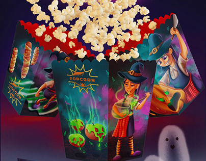 Halloween night with popcorn