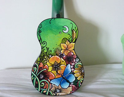 Painted ukulele