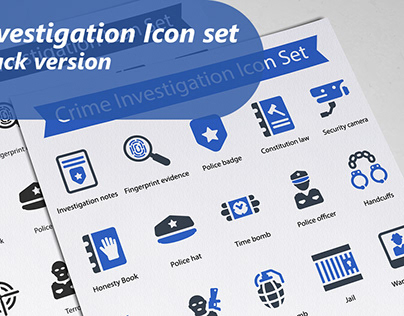 Crime Investigation Icon Set