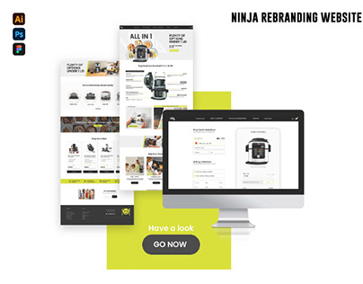 NINJA Rebranding ecommerce website. Student team work.