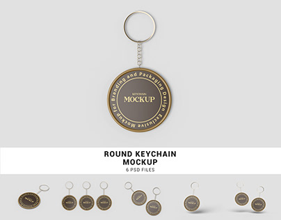 Round Keychain Mockup
