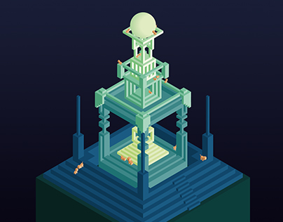 Isometric temple of the cats
