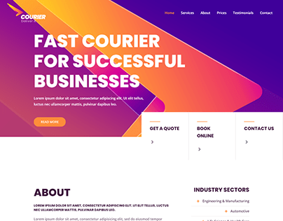 courier and delivery service landing page