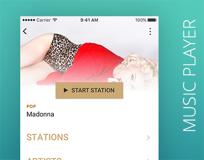 Music App Player Concept for Slacker Radio