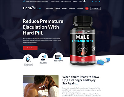 Male Enhancement Pill Product Website Design