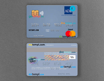 Solomon Islands ADB Bank mastercard card template