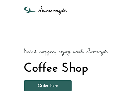 Samwayle Coffee Mobile Landing Page