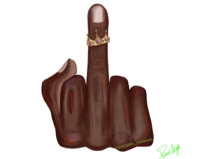 NFT MIDDLE FINGER WITH CROWN