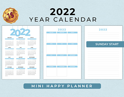 2022 Mini Happy Planner, Sunday start