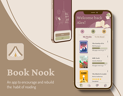 BookNook - Habit Building Reader App UI/UX