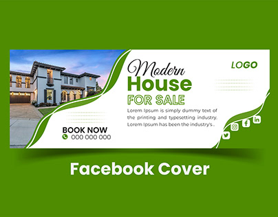 creative modern Facebook cover design for home sale