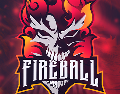 Flaming Skull Mascot