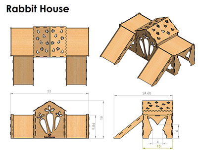Rabbit House Design with CNC Cutting