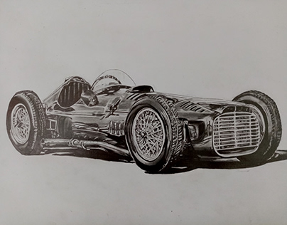 BRM V16 F1 pencil drawing