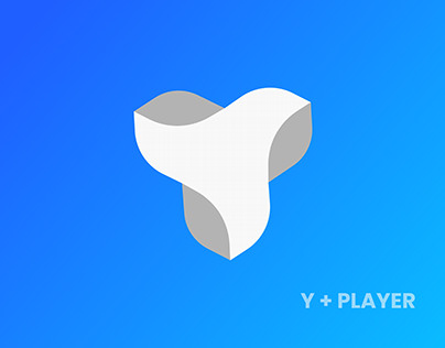 Letter y with Play button modern 3d logo design