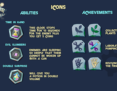 Icons/ abilities and achievements