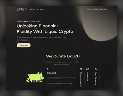Liquid Crypto Landing Page Redesign website