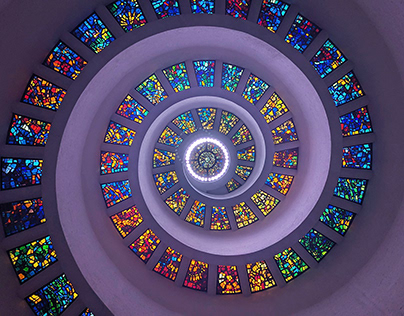GOLDEN RATIO ARCHITECTURE STAINED GLASS SPIRAL