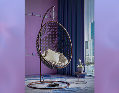 Hanging chair: cold color room