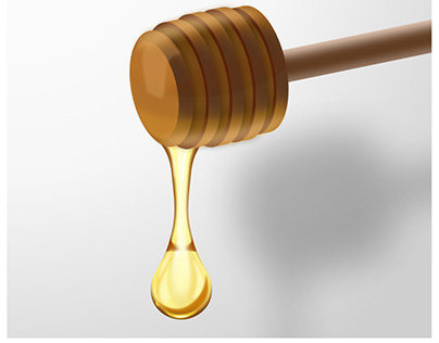 vector illustration of honey spoon