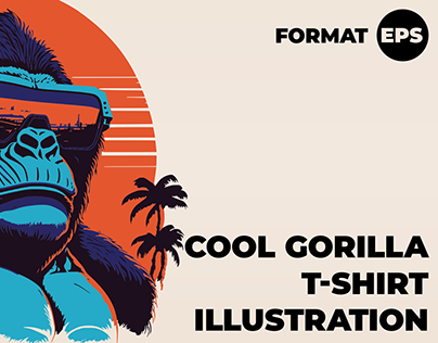 Cool Gorilla T-Shirt Illustration