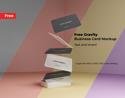 Free Gravity Business card mockup