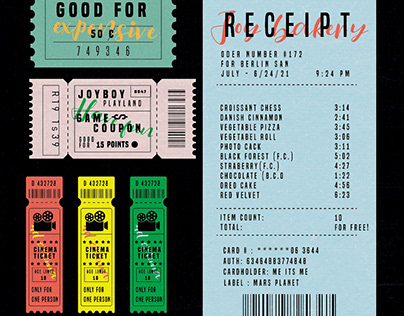 Tickets and receipts design