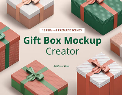 Free - Gift Box Mockup Creator