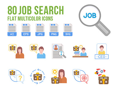 Job Search Flat Icons
