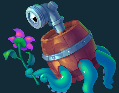 Octopus in a barrel