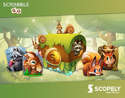 Forest Friends live ops art for Scrabble® GO game