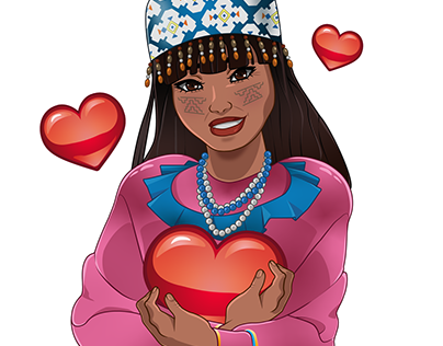 Telegram sticker: Peruvian girl in traditional clothing