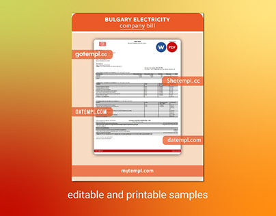Bulgary electricity business bill template