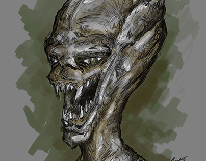 Alien face -digital art