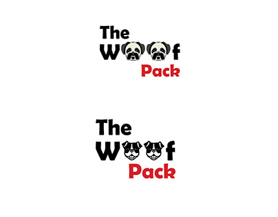 The Woof Pack pets care home logo design ideas