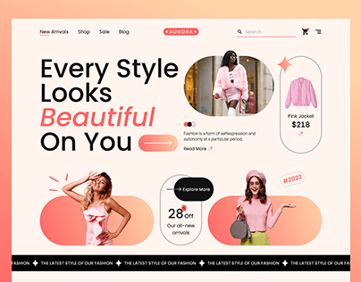 Fashion Ecommerce Website Landing Page | Ui Design