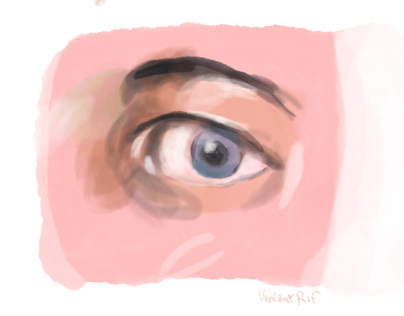 Test watercolor on Fresco, thé eye