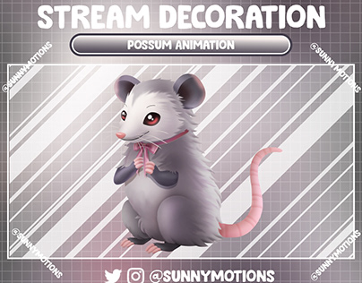 Stream Decoration Animal: Lo-fi Aesthetic Grey Possum