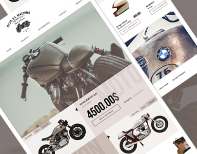 Concept for vintage motorcycle ecommerce site