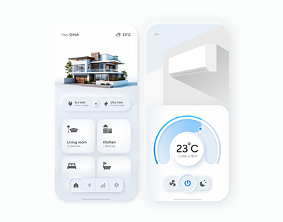 Smart Home IoT App Neumorphism UI Design