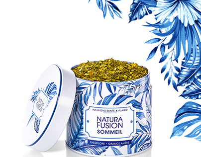 Packaging design, patterns for tea flavors.