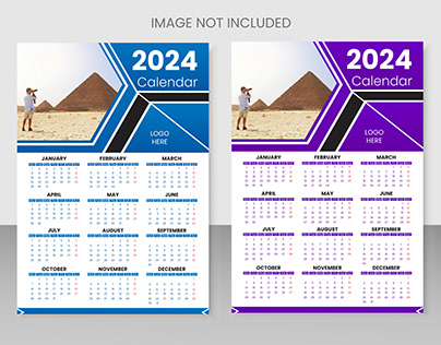 Colorful, minimalist calendar Design 2024