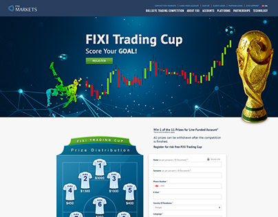 FIXI Trading Cup Landing Page Design