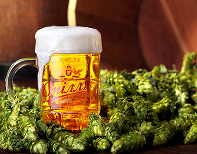 Beer in hops .Comercial shooting for TM"Oplillia"
